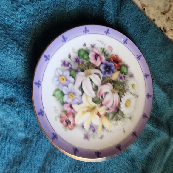 DANBURY MINT EUC THE FLOWERS OF FRANCE COLLECTORS PLATE - Picture 1 of 3